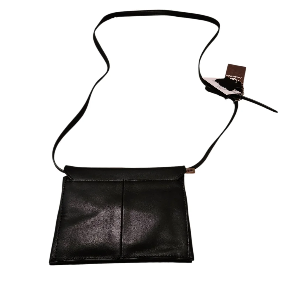 Women’s Giani Bernini Black Nappa Flap Crossbody Purse Bag